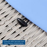 Conway 4-Piece Outdoor Patio Wicker Rattan Furniture Set Light Gray Light Blue EEI-5091-LBU