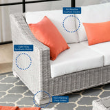 Conway 4-Piece Outdoor Patio Wicker Rattan Furniture Set Light Gray White EEI-5091-WHI