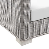 Conway 4-Piece Outdoor Patio Wicker Rattan Furniture Set Light Gray White EEI-5091-WHI