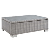 Conway 5-Piece Outdoor Patio Wicker Rattan Furniture Set Light Gray Gray EEI-5092-GRY