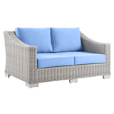 Conway 5-Piece Outdoor Patio Wicker Rattan Furniture Set Light Gray Light Blue EEI-5092-LBU