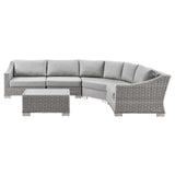 Conway Outdoor Patio Wicker Rattan 5-Piece Sectional Sofa Furniture Set