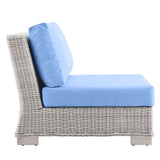 Conway Outdoor Patio Wicker Rattan 5-Piece Sectional Sofa Furniture Set Light Gray Light Blue EEI-5093-LBU