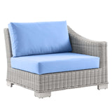 Conway Outdoor Patio Wicker Rattan 5-Piece Sectional Sofa Furniture Set Light Gray Light Blue EEI-5093-LBU