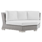 Conway Outdoor Patio Wicker Rattan 5-Piece Sectional Sofa Furniture Set Light Gray White EEI-5093-WHI