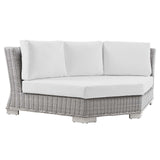 Conway Outdoor Patio Wicker Rattan 6-Piece Sectional Sofa Furniture Set Light Gray White EEI-5094-WHI