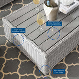 Conway 4-Piece Outdoor Patio Wicker Rattan Furniture Set Light Gray Gray EEI-5095-GRY