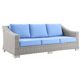 Conway 4-Piece Outdoor Patio Wicker Rattan Furniture Set Light Gray Light Blue EEI-5095-LBU