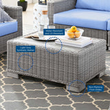 Conway 5-Piece Outdoor Patio Wicker Rattan Furniture Set Light Gray Light Blue EEI-5097-LBU