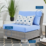 Conway 5-Piece Outdoor Patio Wicker Rattan Furniture Set Light Gray Light Blue EEI-5097-LBU