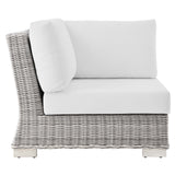 Conway Outdoor Patio Wicker Rattan 7-Piece Sectional Sofa Furniture Set Light Gray White EEI-5098-WHI