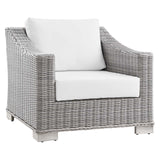 Conway Outdoor Patio Wicker Rattan 7-Piece Sectional Sofa Furniture Set Light Gray White EEI-5098-WHI