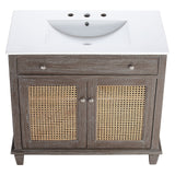 Lilo 36" Bathroom Vanity Gray White EEI-5111-GRY-WHI