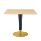 Zinque 36" Square Dining Table Gold Natural EEI-5128-GLD-NAT