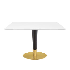 Zinque 47" Square Dining Table Gold White EEI-5137-GLD-WHI