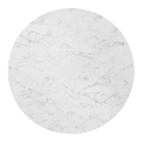 Zinque 47" Artificial Marble Dining Table Gold White EEI-5139-GLD-WHI