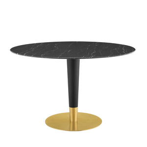 Zinque 47" Artificial Marble Dining Table Gold Black EEI-5149-GLD-BLK