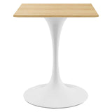 Lippa 24" Square Dining Table White Natural EEI-5162-WHI-NAT