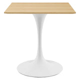 Lippa 28" Square Dining Table White Natural EEI-5164-WHI-NAT