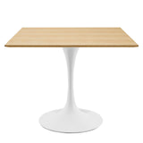 Lippa 36" Square Dining Table White Natural EEI-5166-WHI-NAT