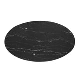 Modway Furniture Lippa 48" Oval Artificial Marble Dining Table White Black EEI-5170-WHI-BLK