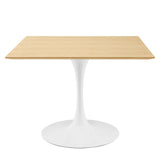 Lippa 40" Square Dining Table White Natural EEI-5178-WHI-NAT