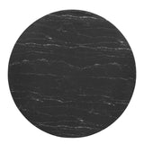 Lippa 54" Artificial Marble Dining Table White Black EEI-5183-WHI-BLK