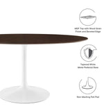 Modway Furniture Lippa 60" Oval Dining Table White Cherry Walnut EEI-5194-WHI-CHE