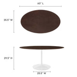 Modway Furniture Lippa 60" Oval Dining Table White Cherry Walnut EEI-5194-WHI-CHE