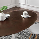 Modway Furniture Lippa 60" Oval Dining Table White Cherry Walnut EEI-5194-WHI-CHE