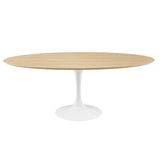 Lippa 78" Oval Dining Table White Natural EEI-5197-WHI-NAT
