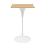 Lippa 28" Square Bar Table White Natural EEI-5202-WHI-NAT