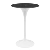 Modway Furniture Lippa 28" Artificial Marble Bar Table White Black EEI-5203-WHI-BLK