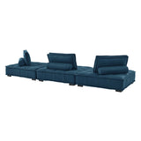 Saunter Tufted Fabric Fabric 3-Piece Sofa Azure EEI-5206-AZU