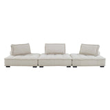 Saunter Tufted Fabric Fabric 3-Piece Sofa Beige EEI-5206-BEI