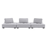 Saunter Tufted Fabric Fabric 3-Piece Sofa Light Gray EEI-5206-LGR