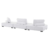 Saunter Tufted Fabric Fabric 3-Piece Sofa White EEI-5206-WHI