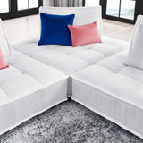 Saunter Tufted Fabric Fabric 3-Piece Sofa White EEI-5206-WHI