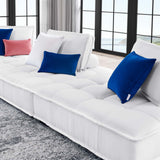 Saunter Tufted Fabric Fabric 3-Piece Sofa White EEI-5206-WHI