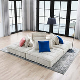 Saunter Tufted Fabric Fabric 4-Piece Sectional Sofa Beige EEI-5208-BEI