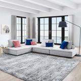 Saunter Tufted Fabric Fabric 4-Piece Sectional Sofa Light Gray EEI-5208-LGR