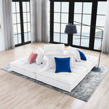 Saunter Tufted Fabric Fabric 4-Piece Sectional Sofa White EEI-5208-WHI