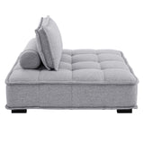 Saunter Tufted Fabric Fabric 5-Piece Sectional Sofa Light Gray EEI-5210-LGR
