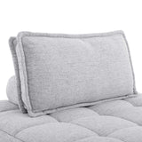 Saunter Tufted Fabric Fabric 5-Piece Sectional Sofa Light Gray EEI-5210-LGR