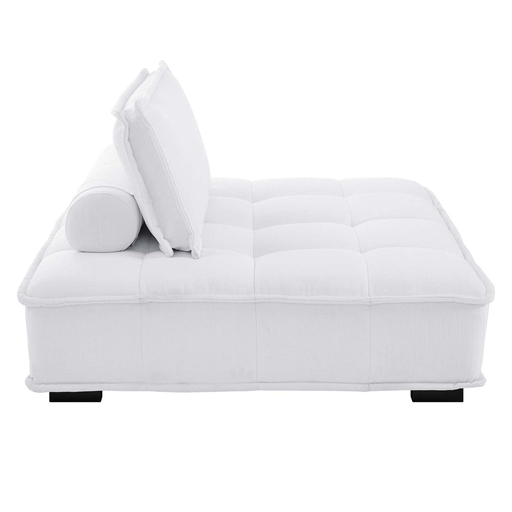 Saunter Tufted Fabric Fabric 5-Piece Sectional Sofa White EEI-5210-WHI