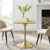 Lippa 24" Square Wood Dining Table Gold Natural EEI-5219-GLD-NAT