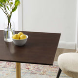 Lippa 28" Square Wood Dining Table Gold Cherry Walnut EEI-5220-GLD-CHE