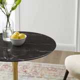 Lippa 28" Artificial Marble Dining Table Gold Black EEI-5224-GLD-BLK