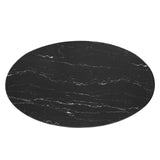 Lippa 48"  Oval Artificial Marble Dining Table Gold Black EEI-5227-GLD-BLK