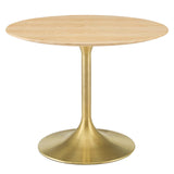 Lippa 40" Wood Dining Table Gold Natural EEI-5229-GLD-NAT